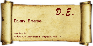 Dian Emese névjegykártya